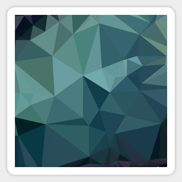 Metallic Seaweed Green Abstract Low Polygon Background Sticker by retrovectors